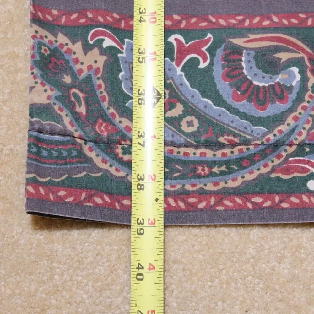 Stevens King Pillowcase Rectangle Beige Green Floral Paisley Blend Vintage